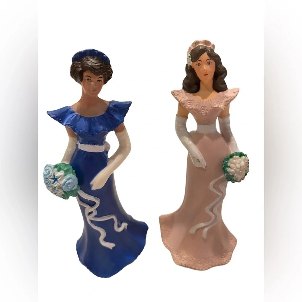 Wilton Bridesmaid in Pink/Blue Dress Cake Topper Figurines Decoration 1991